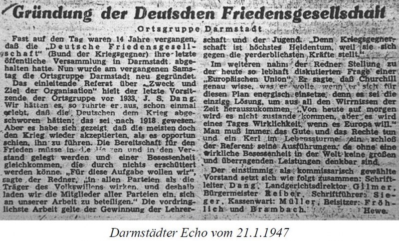 Neugrndung der Deutschen Friedensgesellschaft, Gruppe Darmstadt (1947)