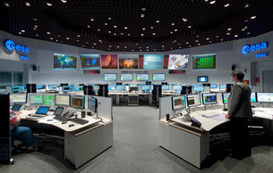 Kontrollraum im ESOC in Darmstadt