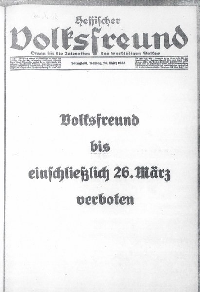Titelseite vom 20.3.1933