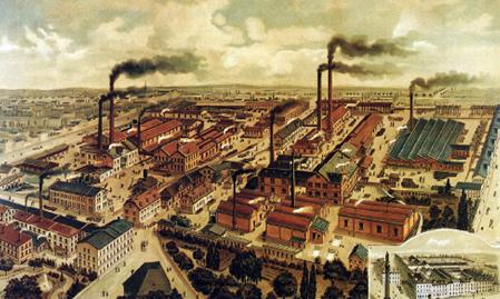 Die Fabrik im Jahre 1892 am alten Standort am heutigen Mercksplatz