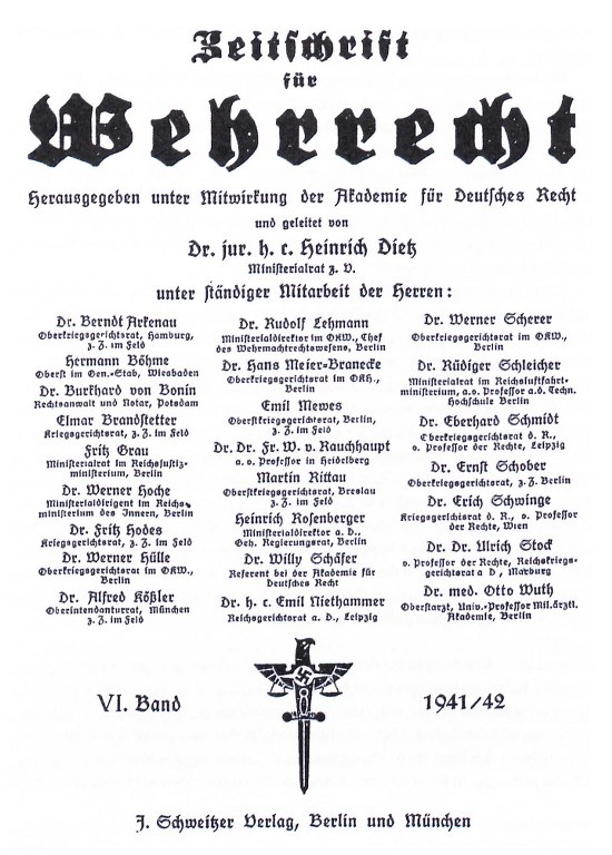 Zeitschrift fr Wehrrecht 1941/42