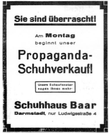 Anzeige im Hessischen Volksfreund vom 1.10.1932