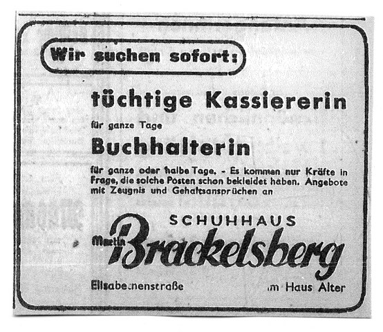 Anzeige in der Hessischen Landeszeitung 1941