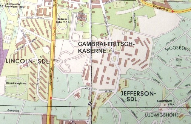 Lage Cambrai-Fritsch-Kaserne in Darmstadt