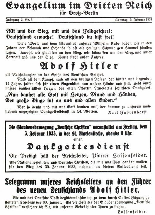 Veranstaltungsplakat der Deutschen Christen (1933)