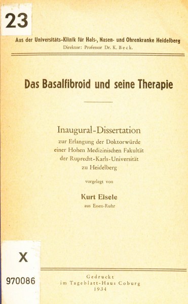 Eiseles Dissertation von 1934