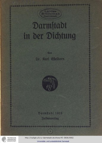 Buchdeckel von Darmstadt in der Dichtung (1918)