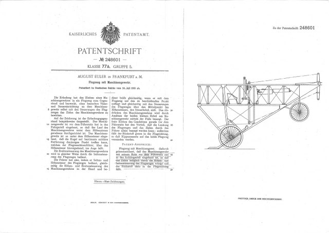 Patentschrift Eulers von 1912