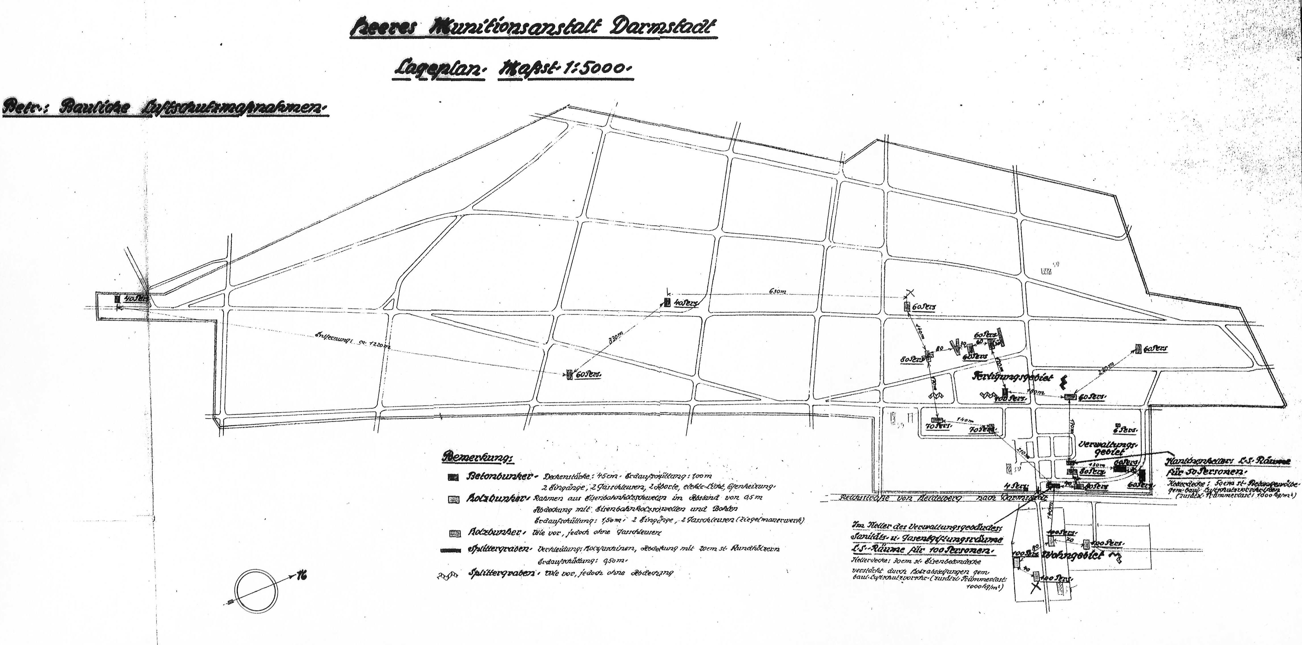 Lageplan von vor 1945