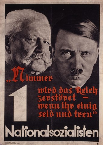Hindenburg und Hitler auf einem Wahlplakat 1933