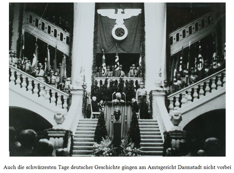 Nazi-Kundgebung im Darmstädter Amtsgericht