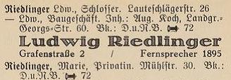 Adressbucheintrag 1929