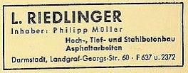 Adressbucheintrag 1949