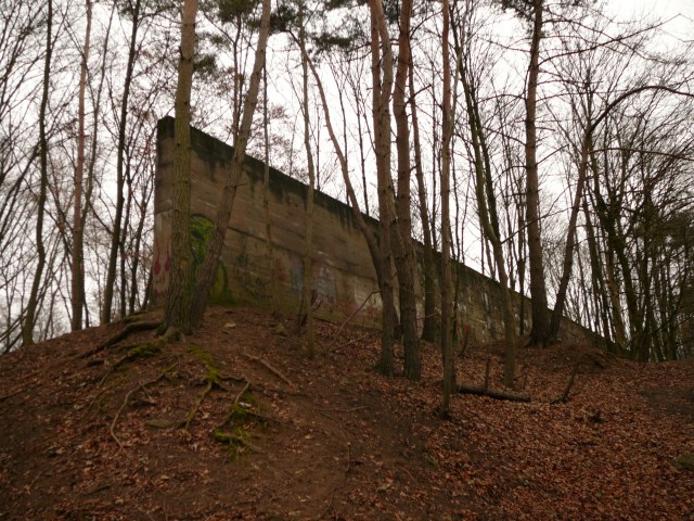 250 Meter lange und 6 Meter hohe Betonmauer im Südwesten (2015)