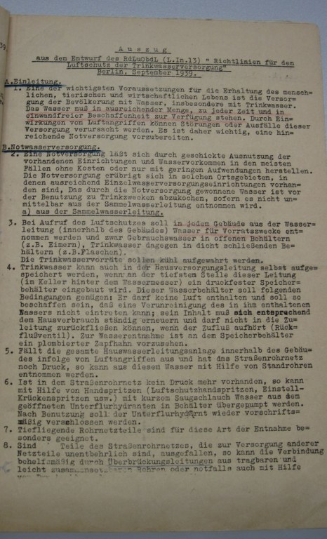 Richtlinie Trinkwasserversorgung 1939